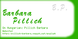 barbara pillich business card